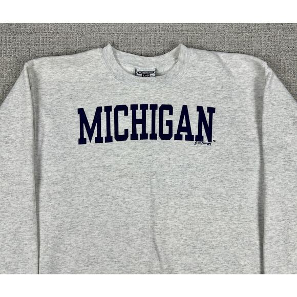 Michigan Wolverines Sweatshirt Mens Large Gray NCAA College Football Lee USA 90s - Picture 2 of 12